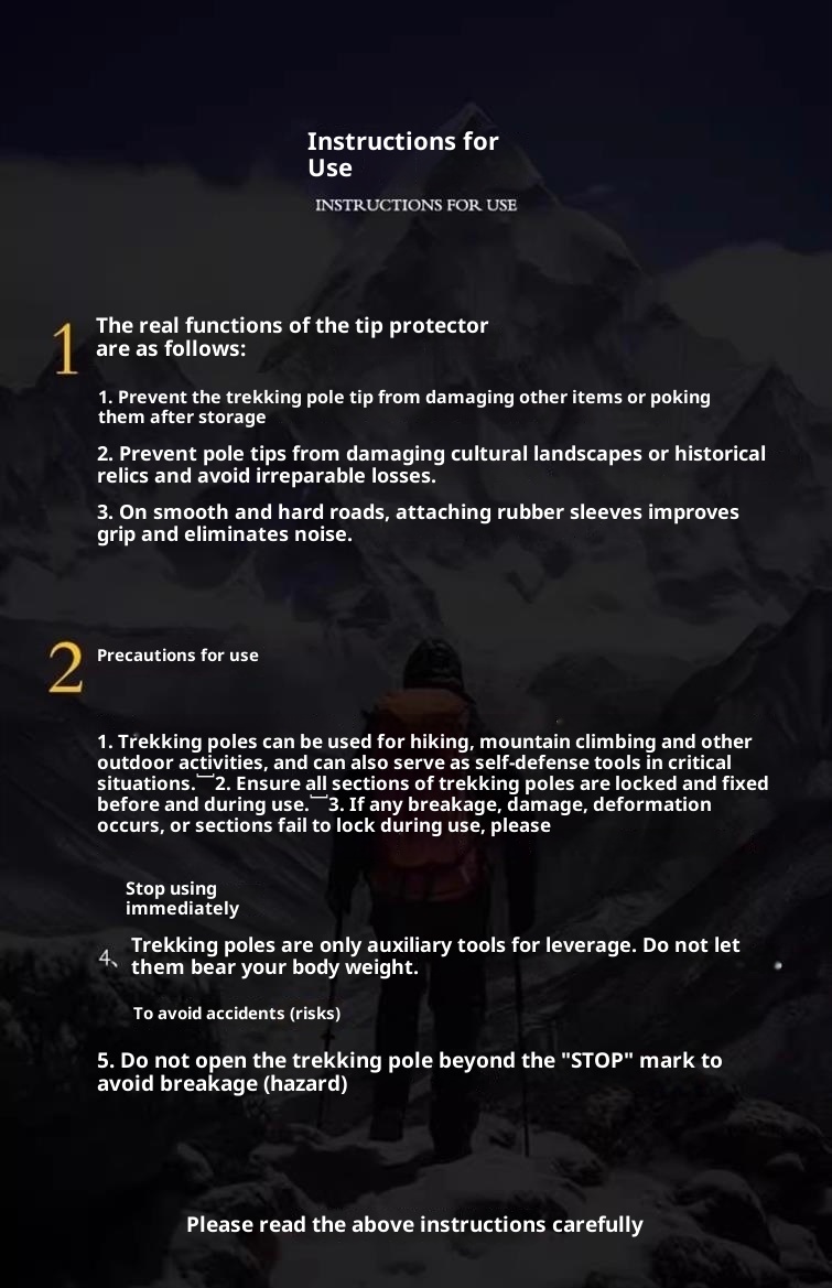 001 Teleskopierbarer, faltbarer Wander- und Kletterstock, ultraleichter, ultrakurzer Trekkingstock für Outdoor-Aktivitäten_voghion.com