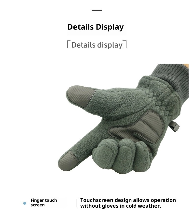 001 Winter Fleecegefütterte Thermohandschuhe für Outdoor-Aktivitäten wie Radfahren, Autofahren und Touchscreen-Bedienung_voghion.com