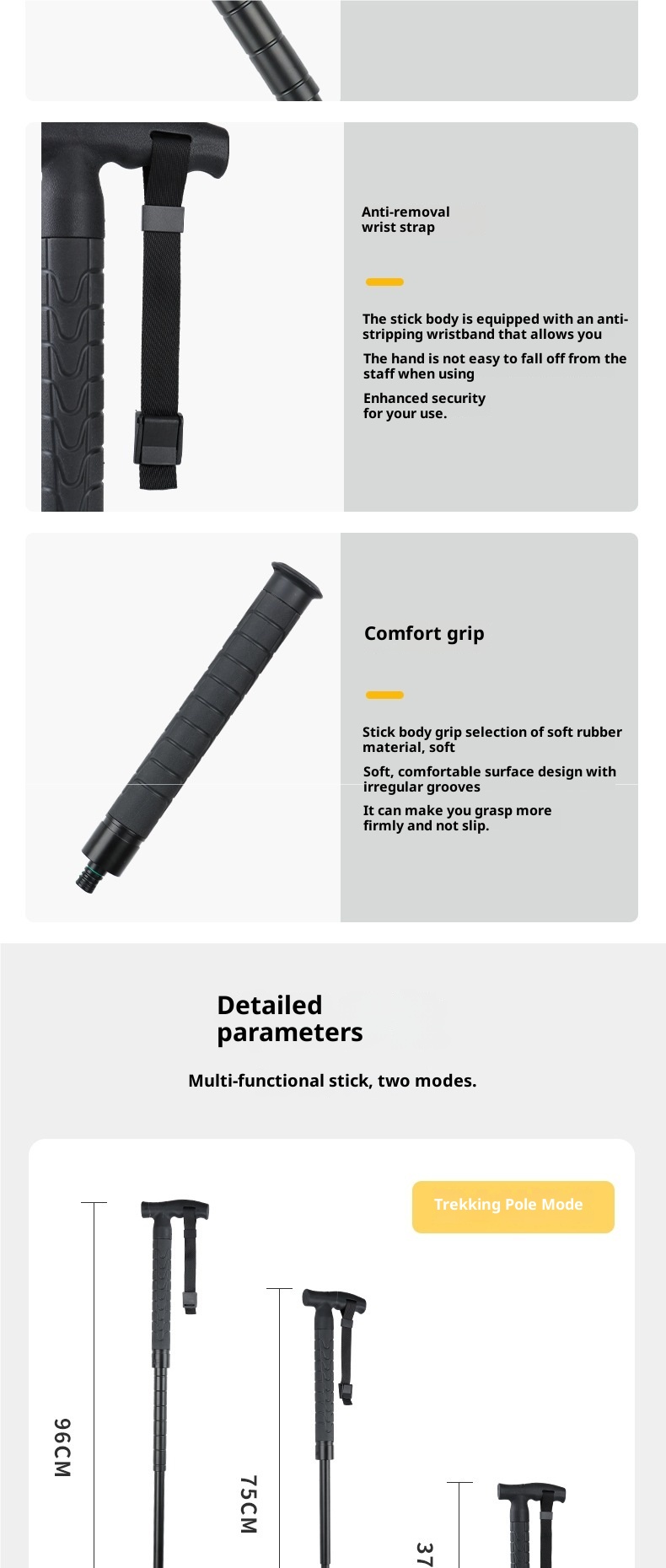 001 Bastone da trekking Fox Bastone da passeggio per autodifesa professionale per escursioni all'aperto, multifunzionale, in lega di alluminio retrattile_voghion.com