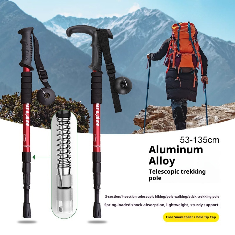 001 Professionelle Outdoor-Trekkingstöcke, teleskopierbar, faltbar, multifunktional, zur Selbstverteidigung für Männer, Frauen und Kinder_voghion.com