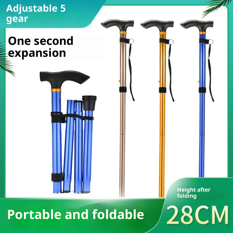 001 Bastoncini da trekking in fibra di carbonio, in lega di alluminio, pieghevoli, telescopici, leggeri, a quattro sezioni, per escursioni all'aperto, portatili, per anziani_voghion.com