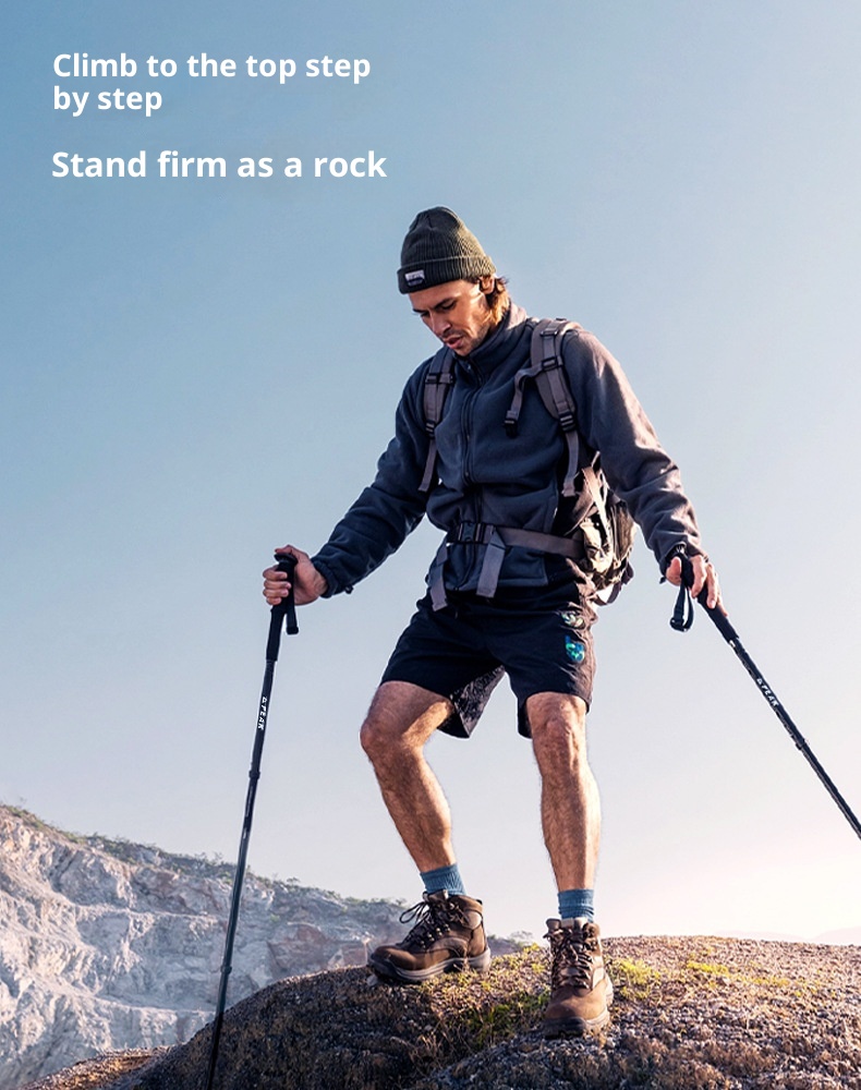 001 Peak Bastoncino da trekking 2 in 1 speciale per arrampicata ed escursionismo, bastone da passeggio telescopico in lega di alluminio con attacco a scatto_voghion.com