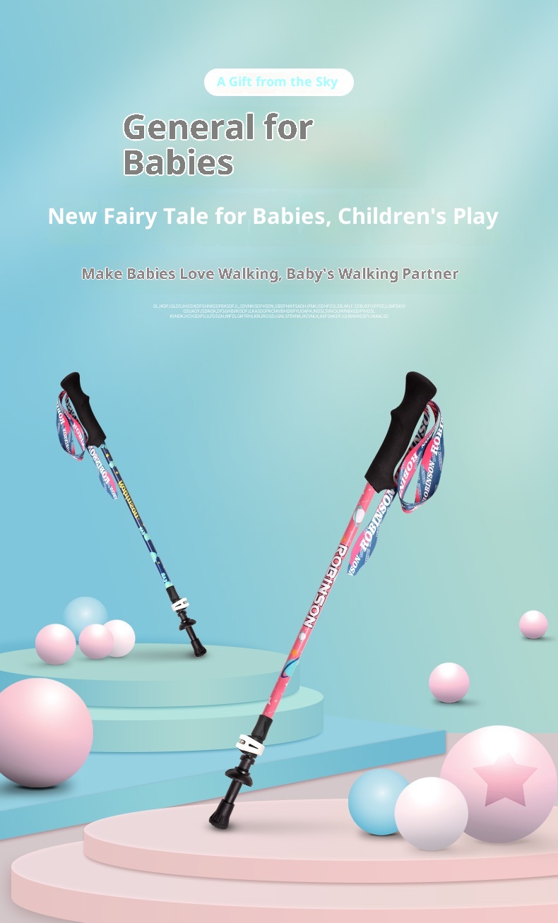 001 Robinson Children's Hiking Carbon Fiber Ultra-light Short External Lock Portable Youth Boys And Girls Walking Stick_voghion.com