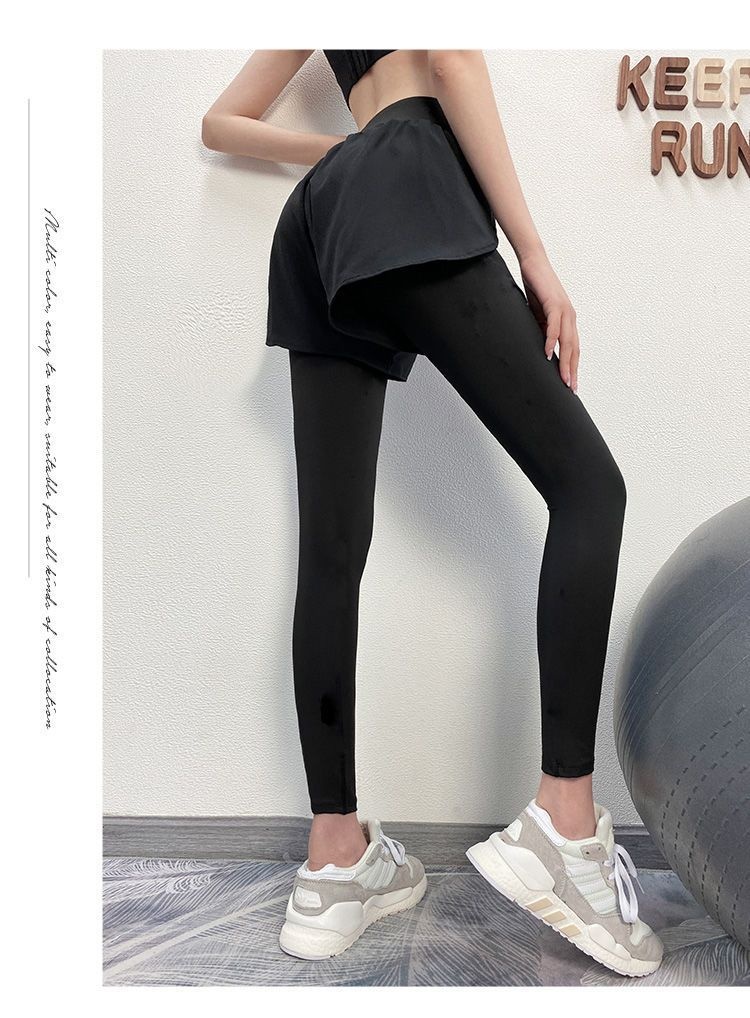 Ensemble deux pièces fitness femme 001, pantalon de sport moulant et extensible pour la course, jupe à porter en extérieur, séchage rapide, idéal pour le printemps et l'été._voghion.com
