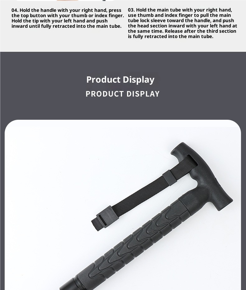 001 Bastone da trekking Fox Bastone da passeggio per autodifesa professionale per escursioni all'aperto, multifunzionale, in lega di alluminio retrattile_voghion.com