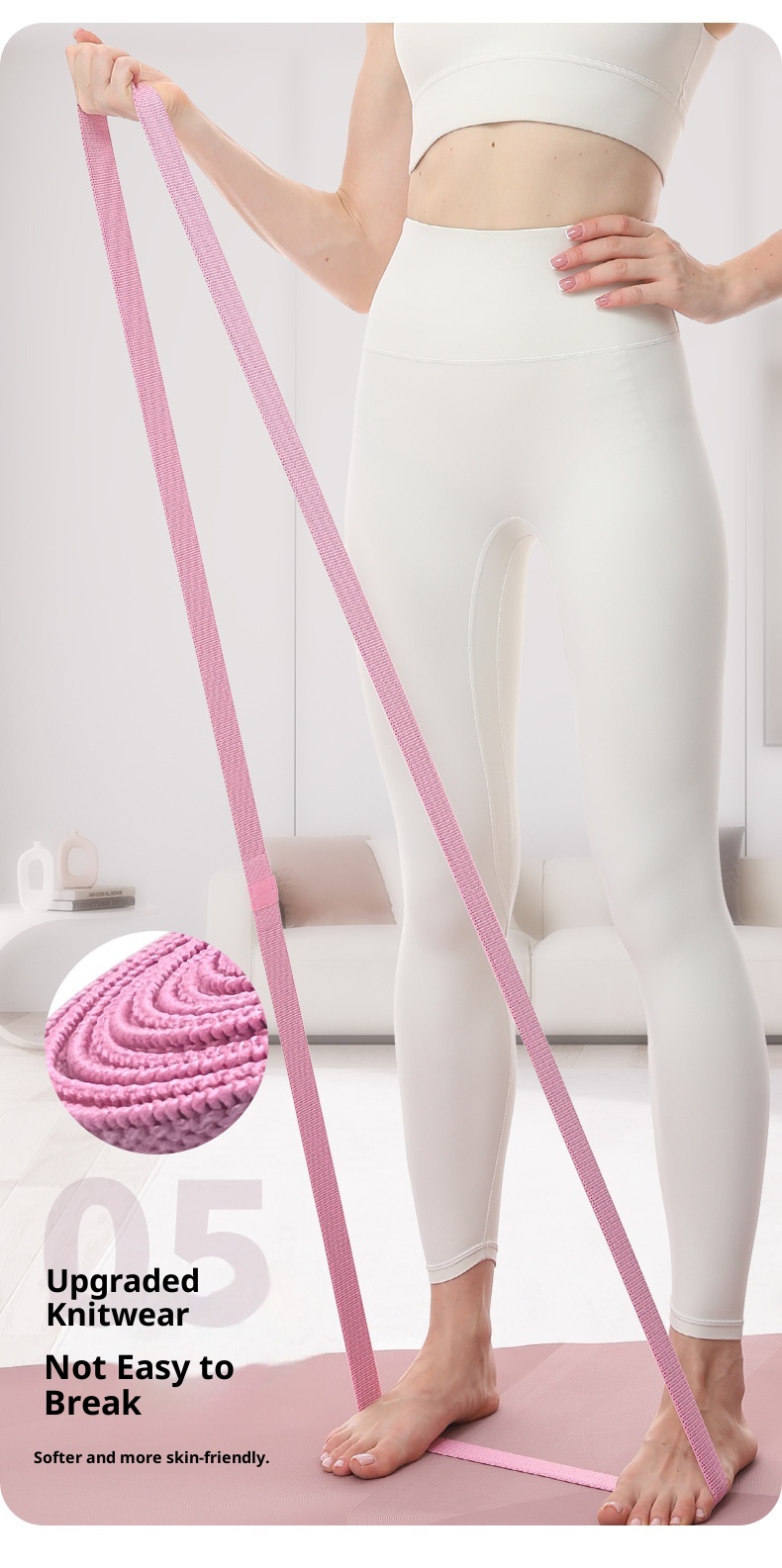 001 208 Fascia elastica per esercizi di apertura della schiena con resistenza elevata in lattice per yoga e danza_voghion.com