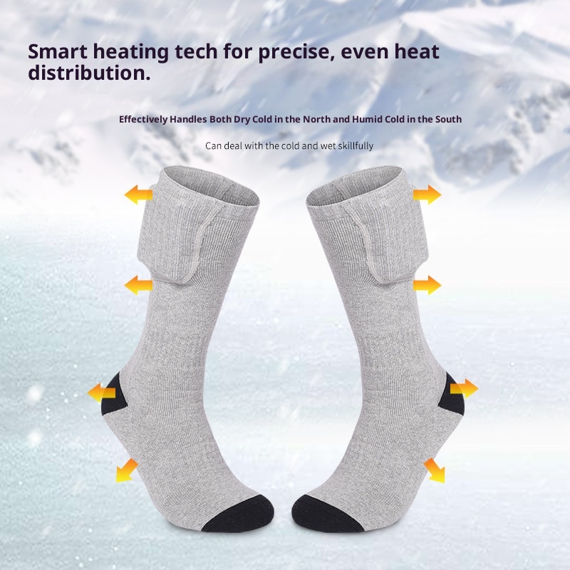 001 001 Scaldapiedi elettrico riscaldato ricaricabile per sci, per donna, inverno, uomo, calzini riscaldanti spessi e caldi all'ingrosso_voghion.com