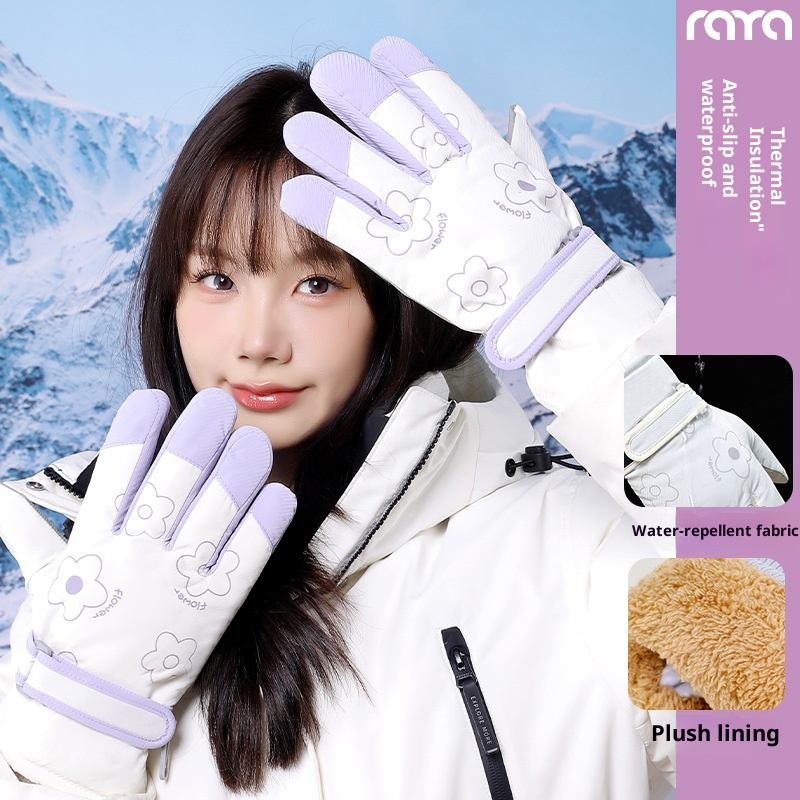 001 Damen-Ski 2025 Neu Herbst Winter Fleecegefüttert Verdickt Warm Kältebeständig Winddicht Touchscreen Elektrofahrradfahren_voghion.com