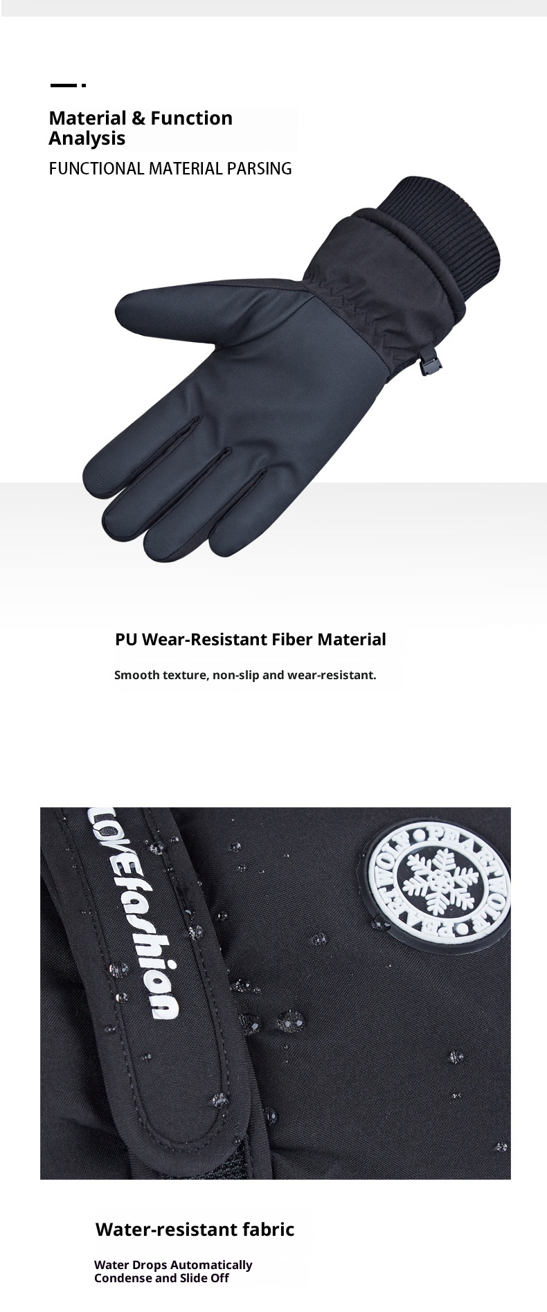ActiveGo Fleece-Lined Thickened Winter Ski Outdoor Cycling Warm Touchscreen Non-Slip Unisex Lamb Wool Gloves_voghion.com