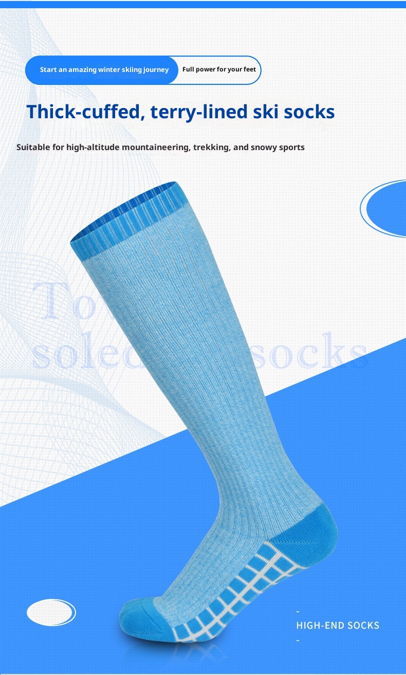 ActiveGo ActiveGo High Tube Women's Sports Mountaineering Calf Thickened Fleece Warm Windproof Cold-Proof Ski Socks_voghion.com