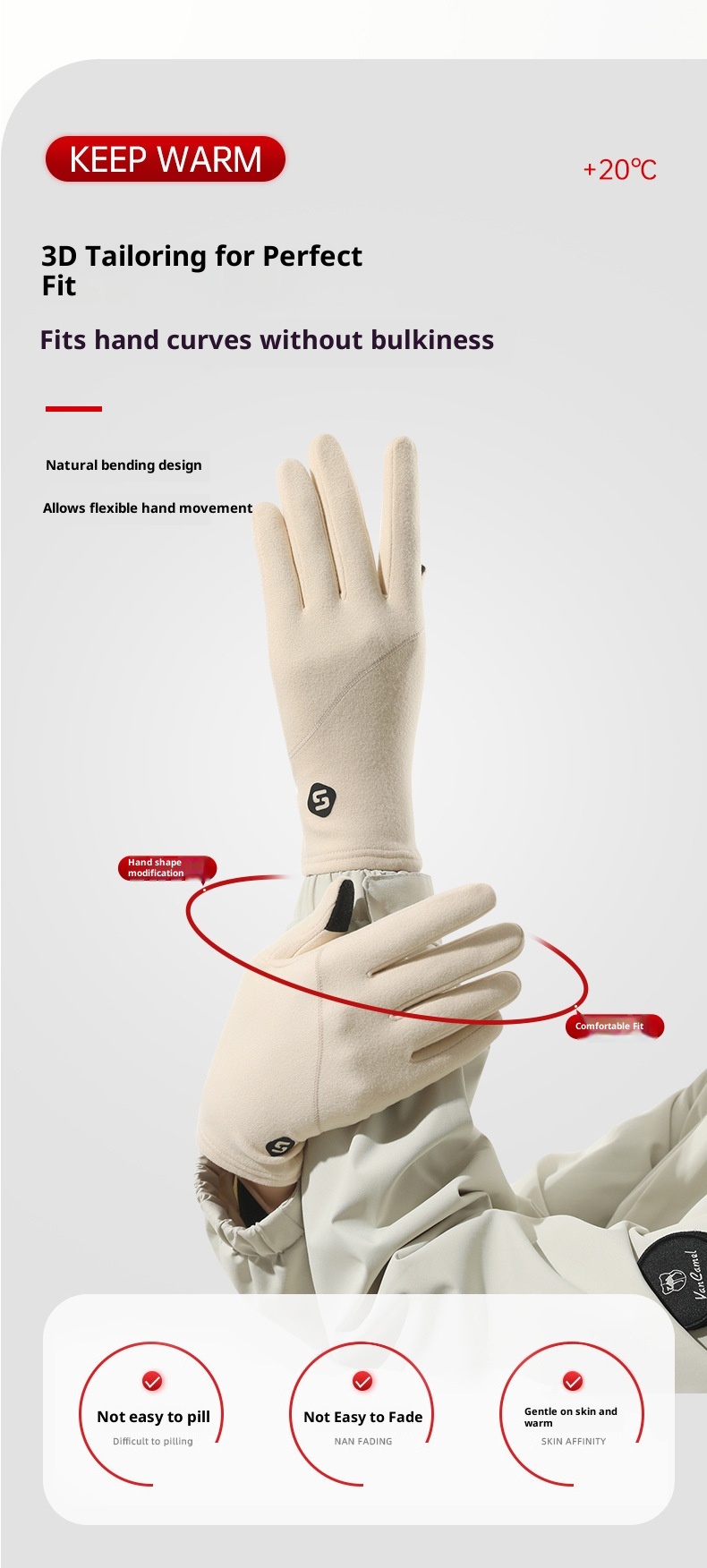 001 Damen-Ski-Innenhandschuh, Herbst, Fleece-gefüttert, winddicht, kältebeständig, Fahrrad-Innenfutter, Winter-Thermohandschuhe_voghion.com