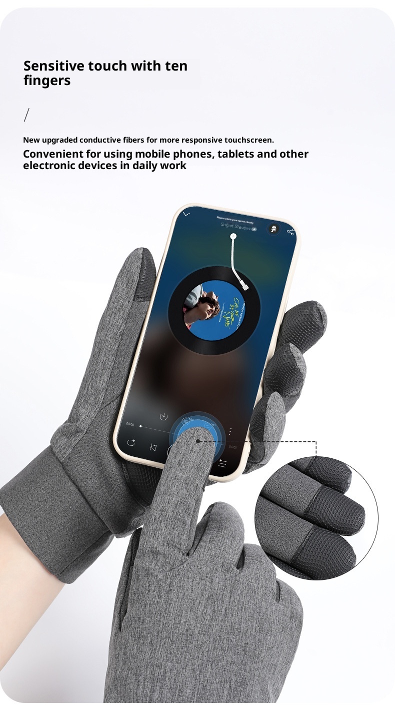 ActiveGo Outdoor Cycling Thermal Winter Couple Riding Windproof Coldproof Fleece Lined Thickened Non-slip Ski Touchscreen Gloves_voghion.com