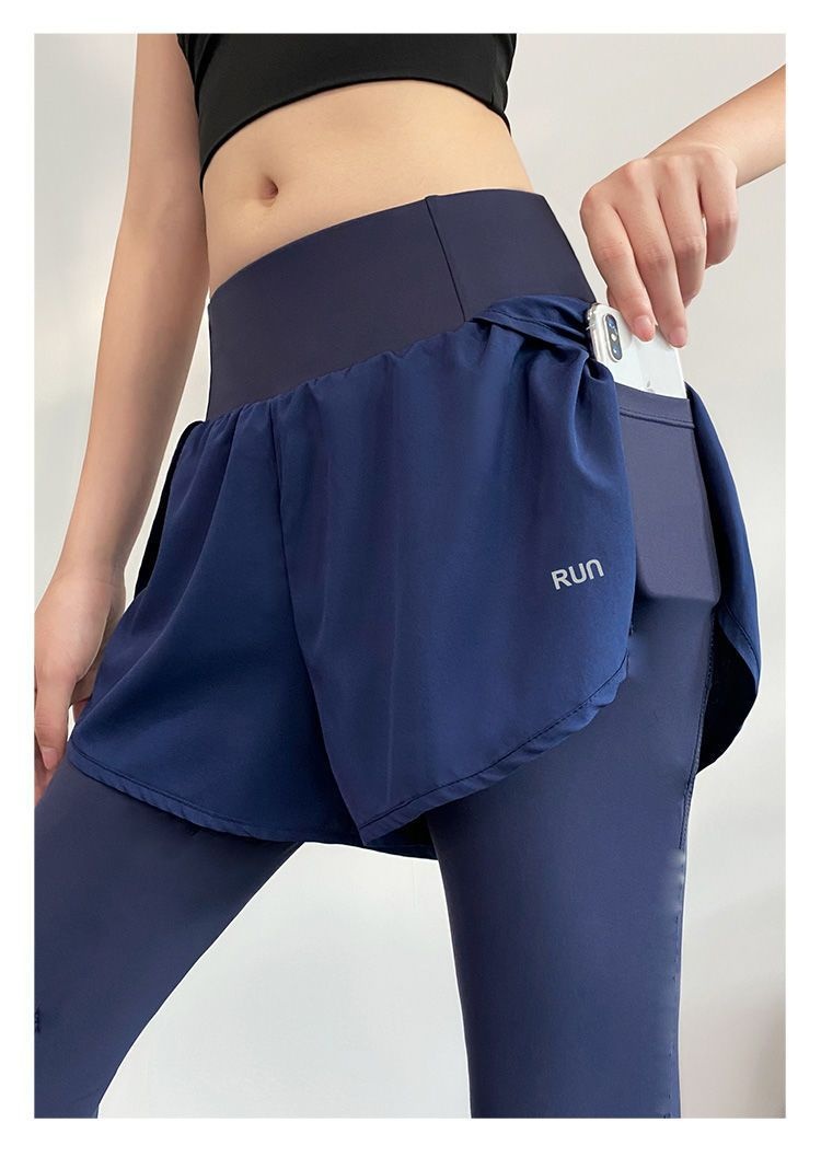 Ensemble deux pièces fitness femme 001, pantalon de sport moulant et extensible pour la course, jupe à porter en extérieur, séchage rapide, idéal pour le printemps et l'été._voghion.com