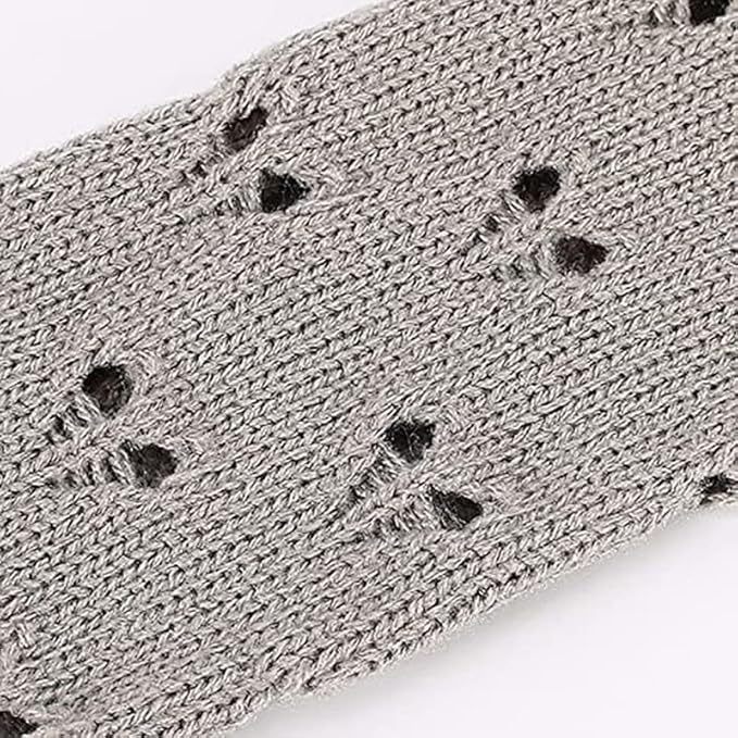 001 Heart-shaped Knitted Gloves Autumn Winter New Style Warm Arm Warmers Mid-length Ski Half-finger Wrist Guards Sleeves_voghion.com