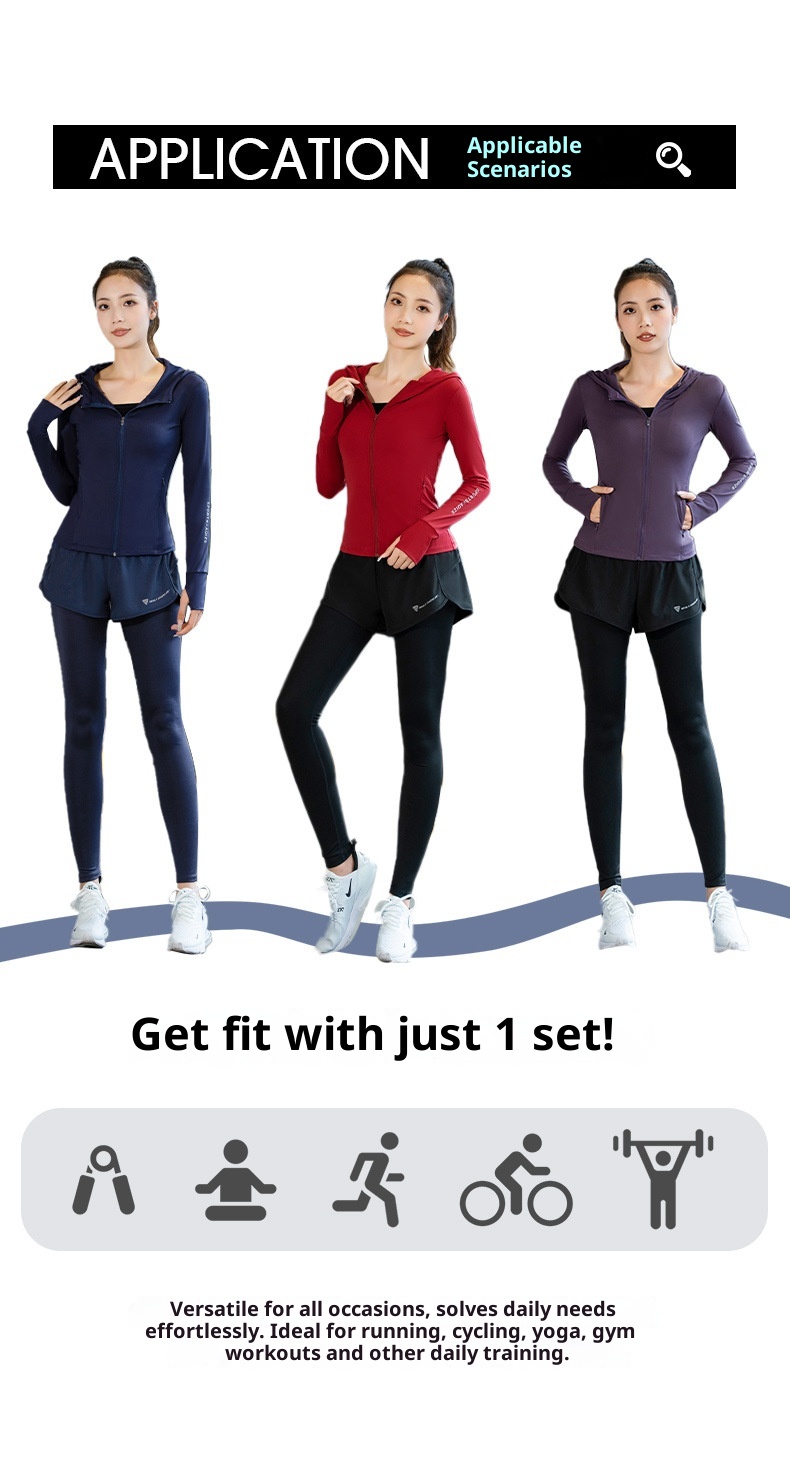 001 Autumn Winter New High Elastic Two-piece Sports Trousers Warm Professional Running Leggings Yoga Pants Women Quick_voghion.com