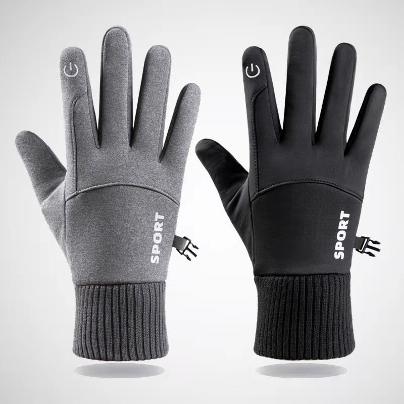 ActiveGo Outdoor Heren Winter Fleece-gevoerd Warm Touchscreen Antislip Fietsen Wandelen Skiën Waterdicht Winddicht Sporthandschoenen_voghion.com