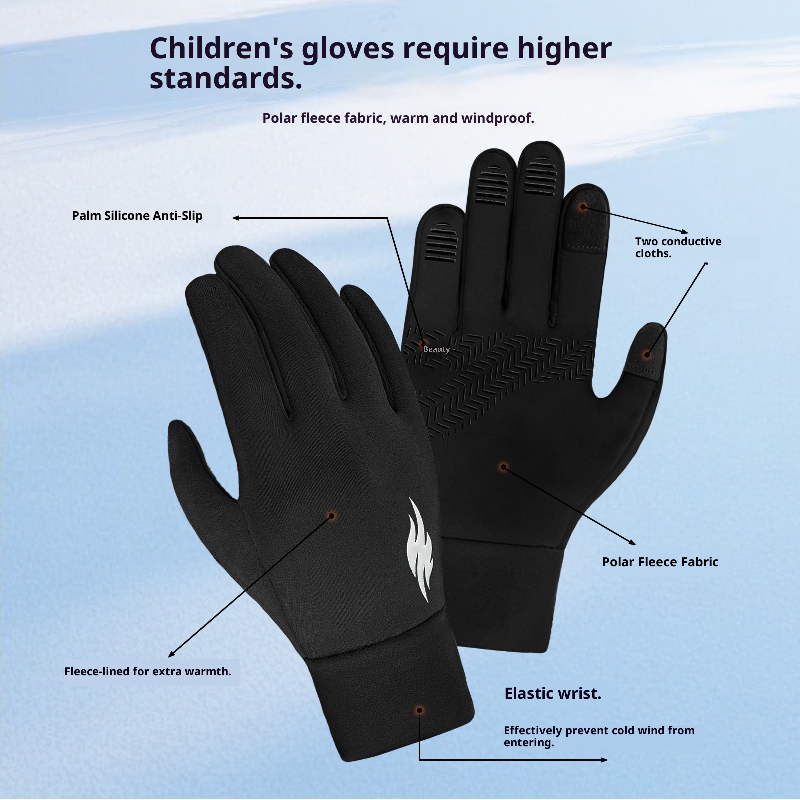 ActiveGo Premium Children's Ski Winter Waterproof Cold-Proof Outdoor Riding Thermal Gloves Fleece-Lined Non-Slip Touchscreen_voghion.com