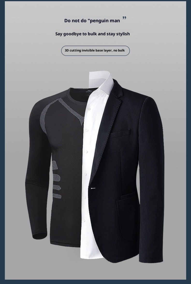 Conjunto térmico de esquí para hombre de secado rápido, ajustado, para correr y hacer deporte. Incluye camiseta interior térmica, forro polar y camiseta de forro polar para actividades al aire libre. Ideal para exportación._voghion.com