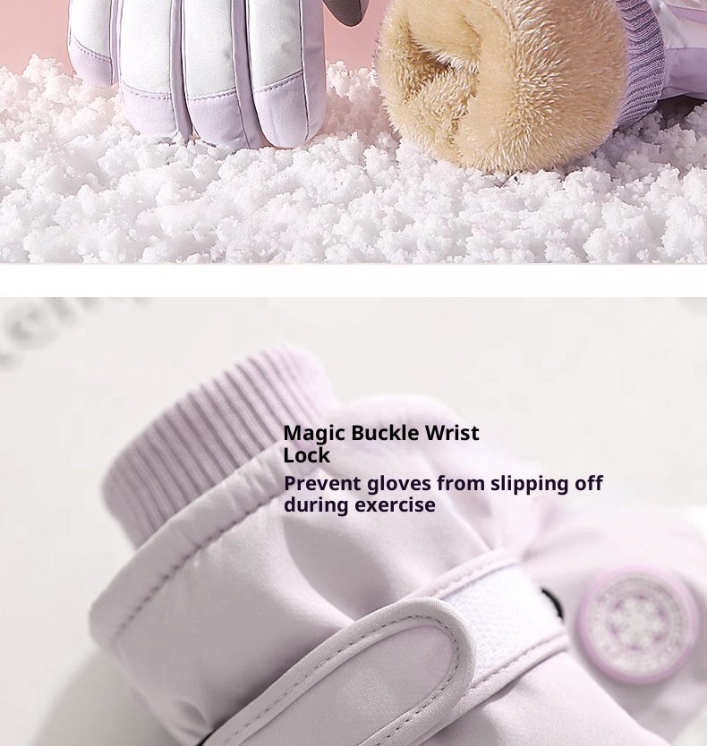 001 Winter Ski Warm Fleece Lined Thickened Waterproof Windproof Touchscreen Curved Finger Outdoor Cycling Riding Gloves_voghion.com