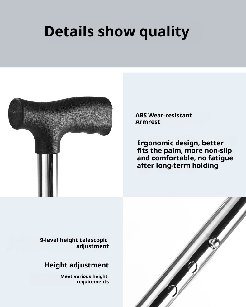 001 Bastone da passeggio telescopico regolabile in lega di alluminio in acciaio inossidabile antiscivolo per anziani_voghion.com