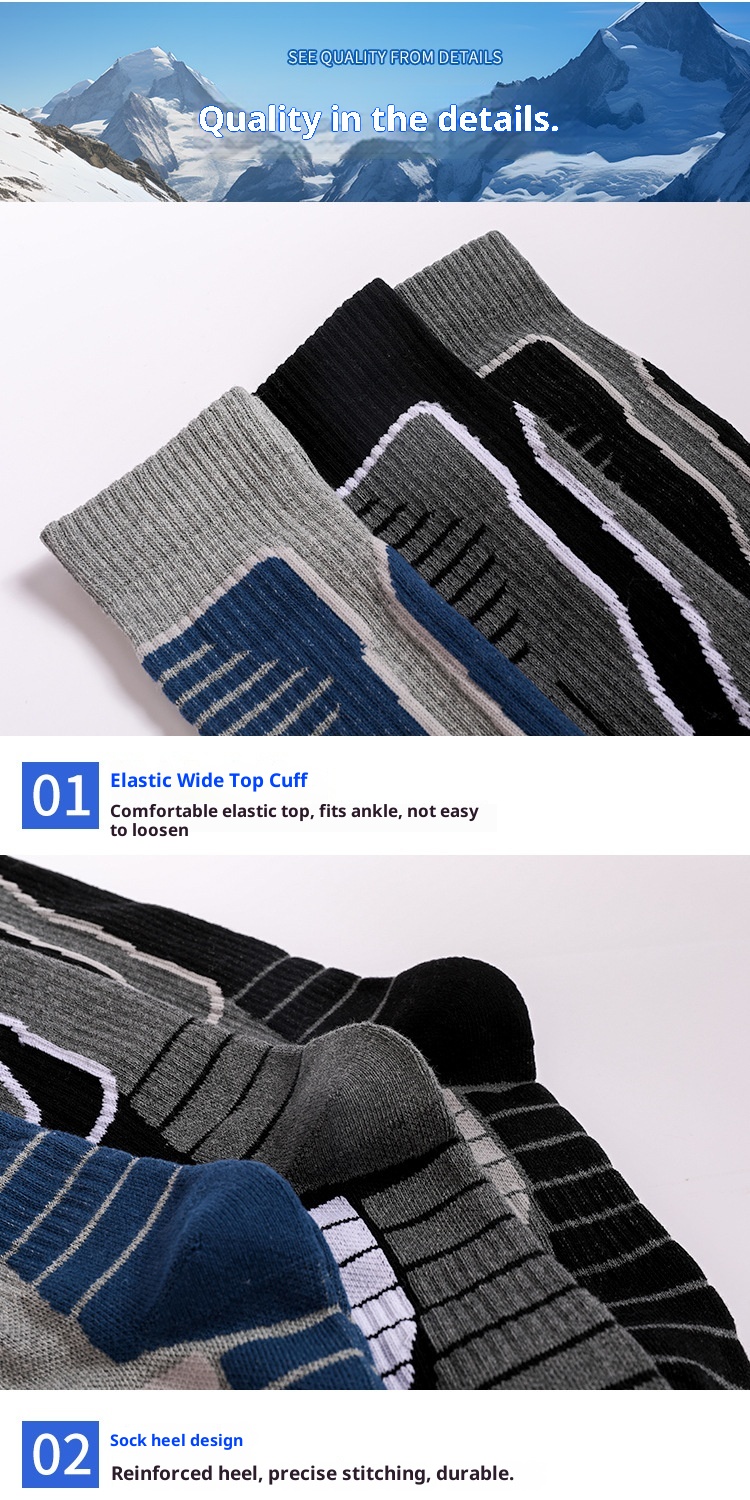 ActiveGo ActiveGo Nuovi calzini da sci professionali per uomo e donna, caldi, antiscivolo, fondo in asciugamano, spessi, tubolari alti, calzini sportivi da escursionismo_voghion.com