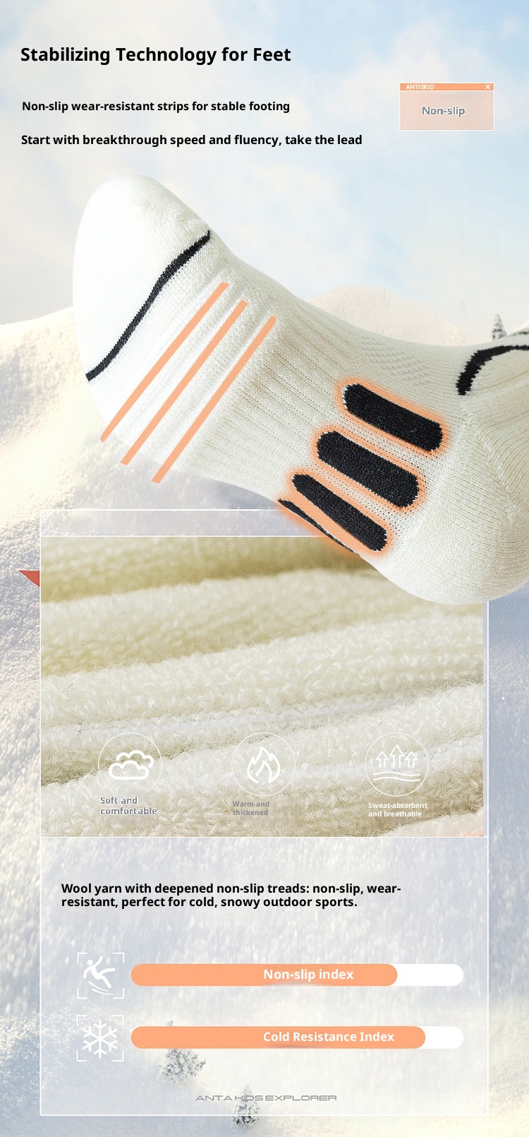 ActiveGo ActiveGo Sport's House Women's Winter Long Thickened Terry Climbing Merino Wool Ski Socks_voghion.com