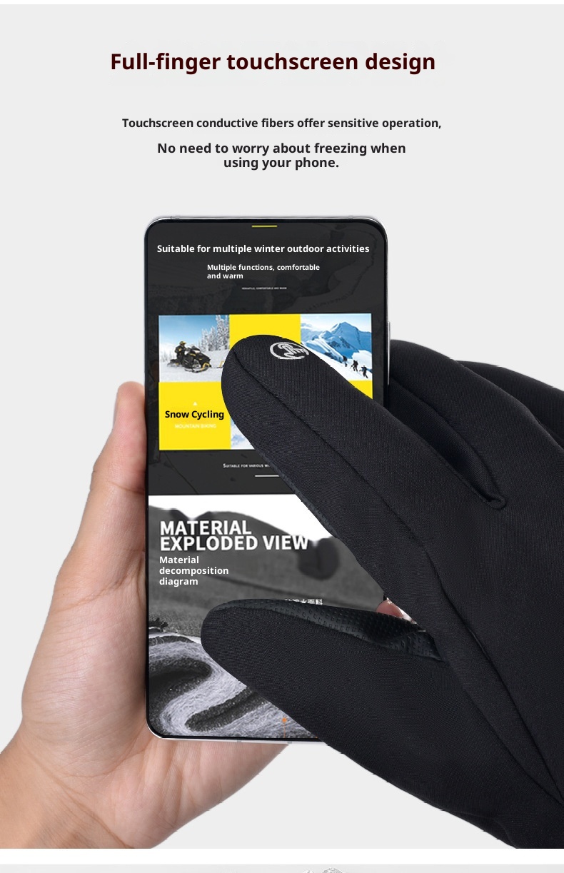 001 3M Baumwoll-Skihandschuhe für Outdoor-Aktivitäten im Herbst und Winter: Winddicht, wasserdicht, warm, mit Touchscreen-Funktion und Fleece-Futter, geeignet für Fahrräder und E-Bikes._voghion.com