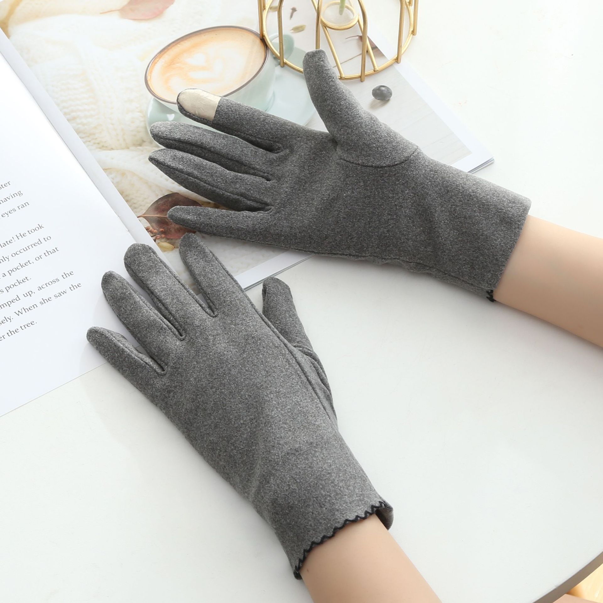 001 Thermohandschuhe Radfahren Skifahren, Innenfutter, Herbst- und Winterhandschuhe, Outdoor-Selbstwärmer, Geeignet für die Arbeit,_voghion.com