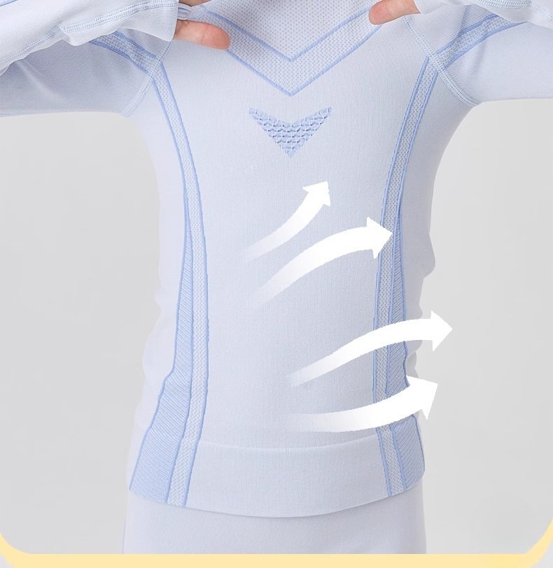 001 H3X Maglia intima da sci per bambini ad asciugatura rapida, foderata in pile, termica, traspirante, traspirante, a compressione, funzionale_voghion.com