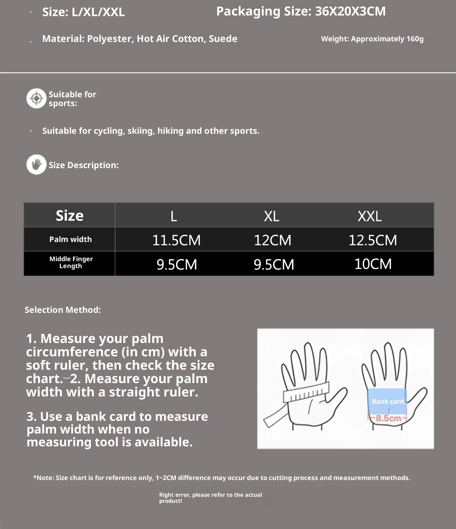 ActiveGo Winter New Fleece-Lined Warm Gloves Outdoor Skiing Cycling Touchscreen Windproof Cold-Proof Non-Slip Mountaineering_voghion.com