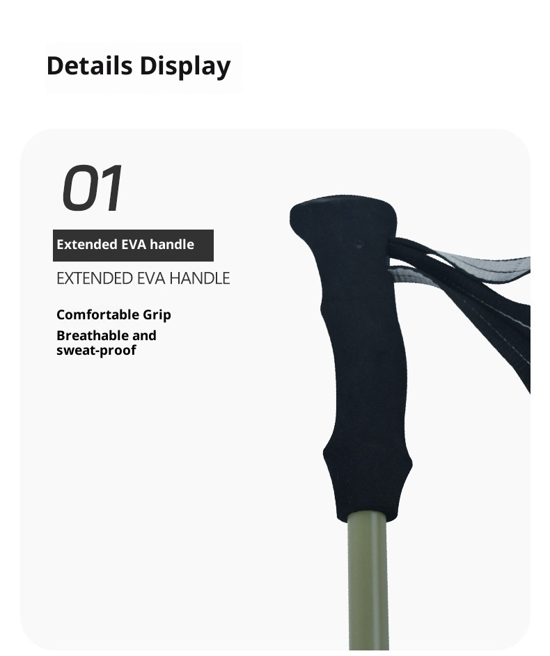 Bastón telescópico ultraligero de fibra de carbono 001 para trekking, de tres secciones, para hombres y mujeres, ideal para senderismo, escalada y actividades al aire libre._voghion.com