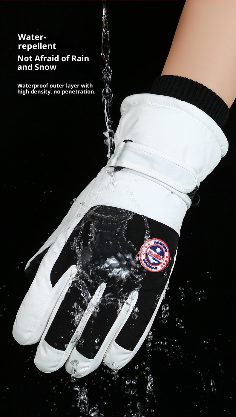 001 Verdikte skihandschoenen voor heren, winddicht, bestand tegen de kou, waterdicht, fleecevoering, warme winterkatoen,_voghion.com