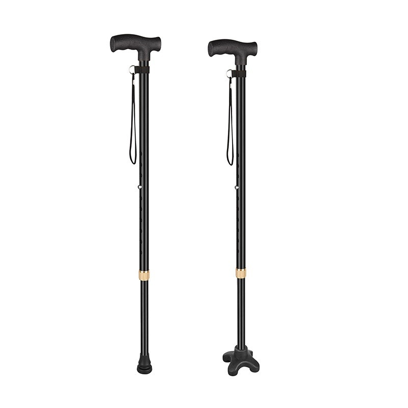 001 Elderly Telescopic Four-Legged For Seniors Special Armrest Cane Lightweight Multifunctional Non-Slip Walking Stick_voghion.com