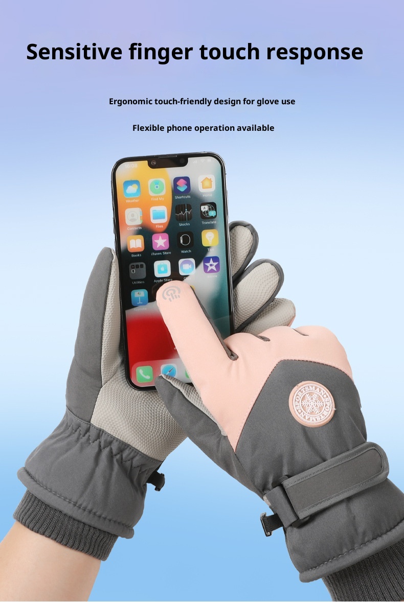 001 Ski voor mannen en vrouwen Winter Touchscreen Warm Fleece gevoerd Verdikt Fietsen Waterdicht Buitenrijden Antislip Katoen_voghion.com