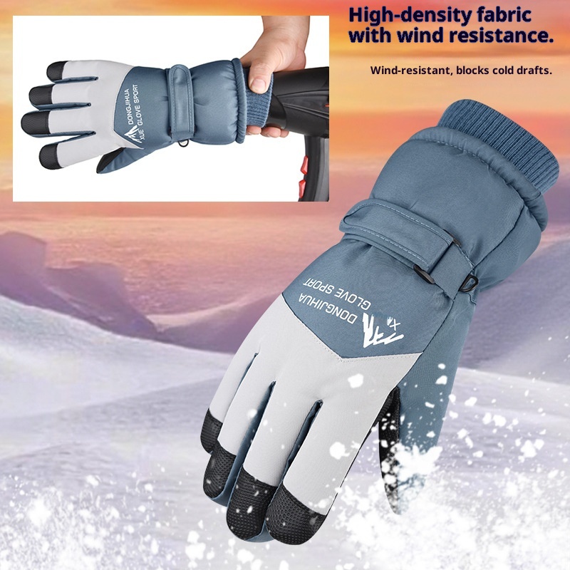 001 Winter Ski For Men And Women Outdoor Cycling Sports Warm Fleece Lined Thickened Cold-Proof Waterproof Non-Slip_voghion.com