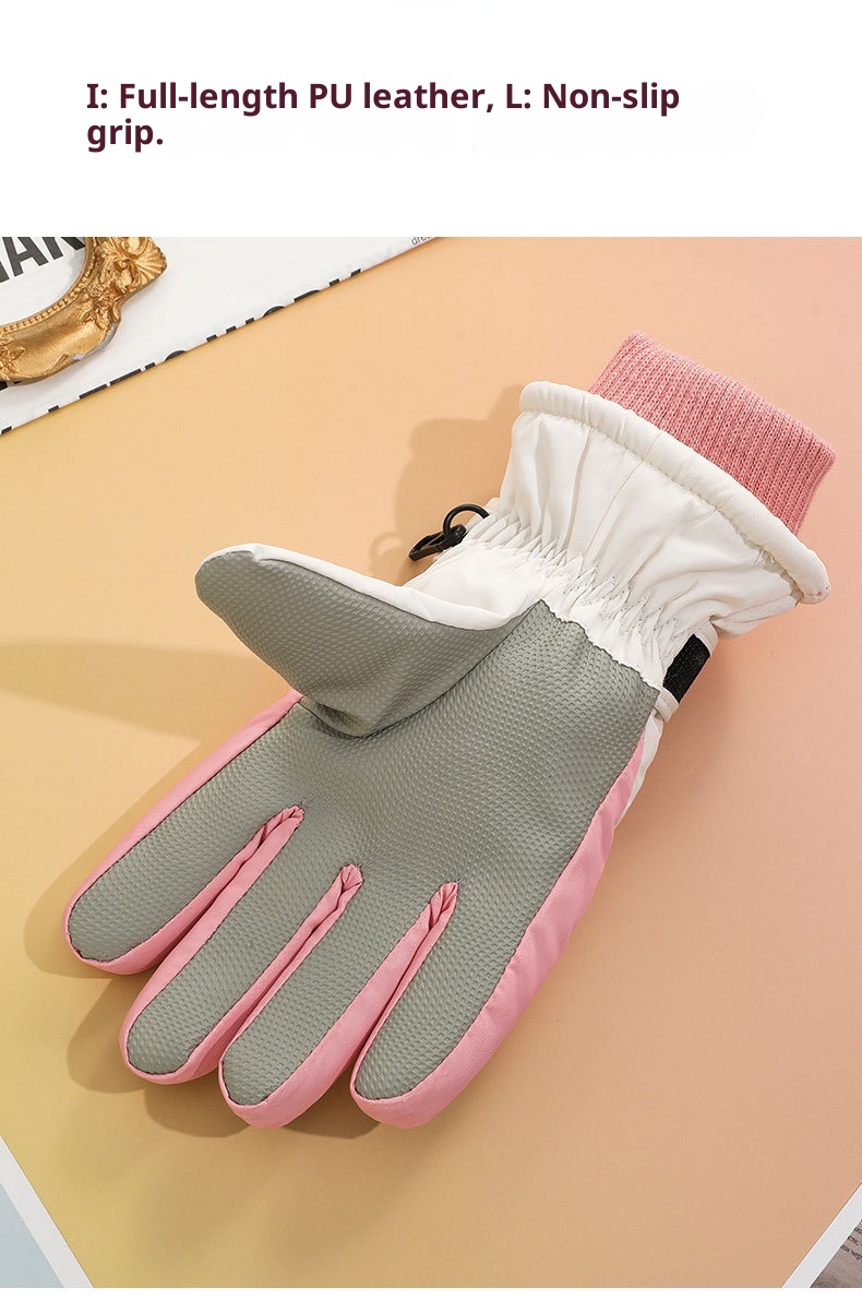 001 Cross-Border Winter Children's Ski Fleece-Lined Thickened Touchscreen Cycling Anti-Slip Windproof Student Cartoon Warm_voghion.com