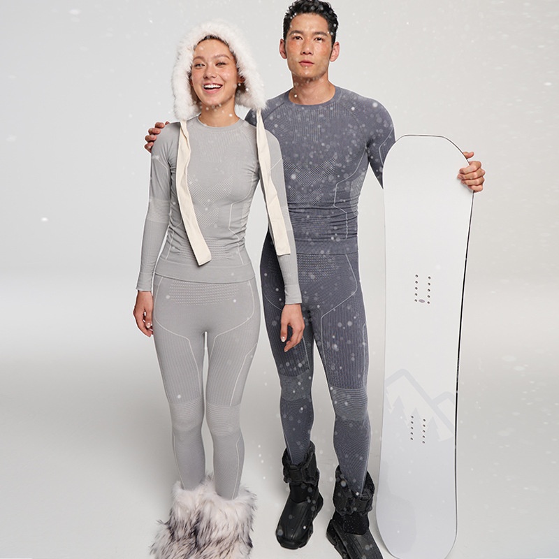 001 Merino Yünü Erkekler ve Kadınlar İçin Açık Hava Yürüyüşü Sonbahar Kış Termal Ter Emici İç Çamaşırı Kayak Takımı Hızlı Kuruyan Giysiler_voghion.com