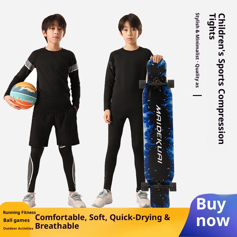 001 Maglia intima da sci attillata per bambini, ad asciugatura rapida, foderata in pile, per autunno e inverno, per sport, basket e calcio, allenamento interno_voghion.com