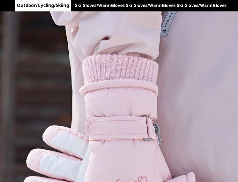 Gants de ski ActiveGo pour femmes, collection hiver 2025, doublés polaire, chauds et épais, résistants au froid, imperméables et compatibles écrans tactiles._voghion.com