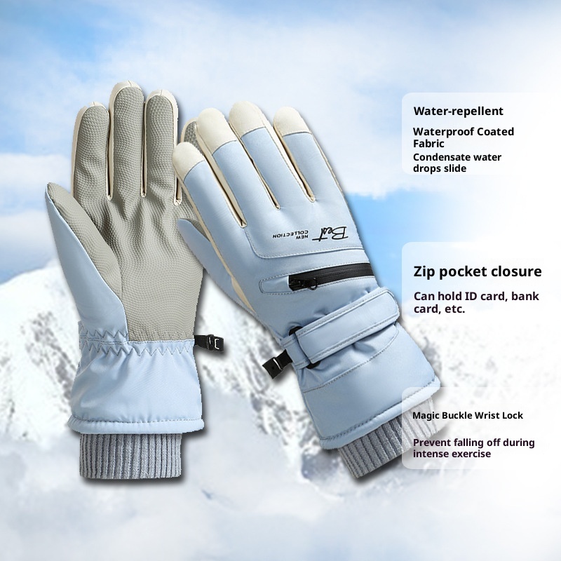 001 New Winter Ski For Men And Women, Fleece-Lined, Thickened, Warm, Non-Slip, Cold-Proof, Windproof,_voghion.com