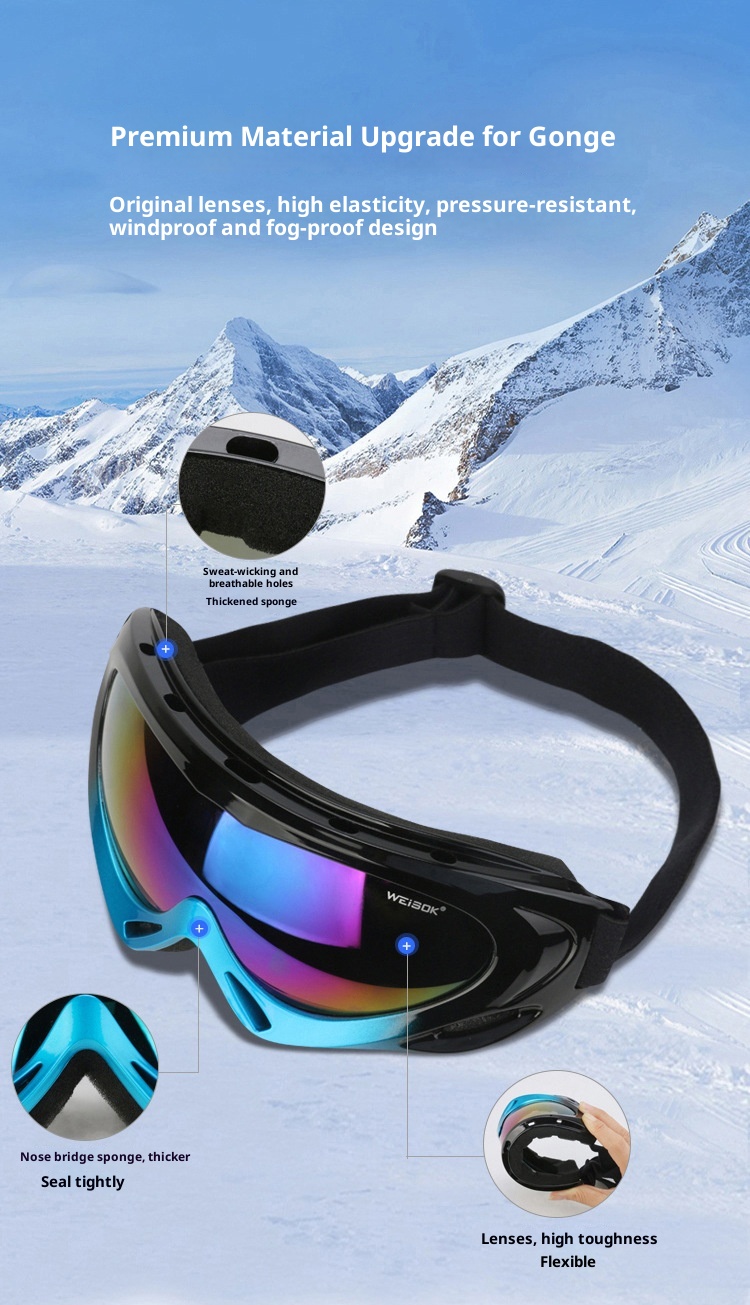 Gafas de montaña de una sola capa para adultos y niños (modelo 001). Resistentes al viento y al polvo. Fabricante de equipos de esquí para exteriores. Envío directo._voghion.com