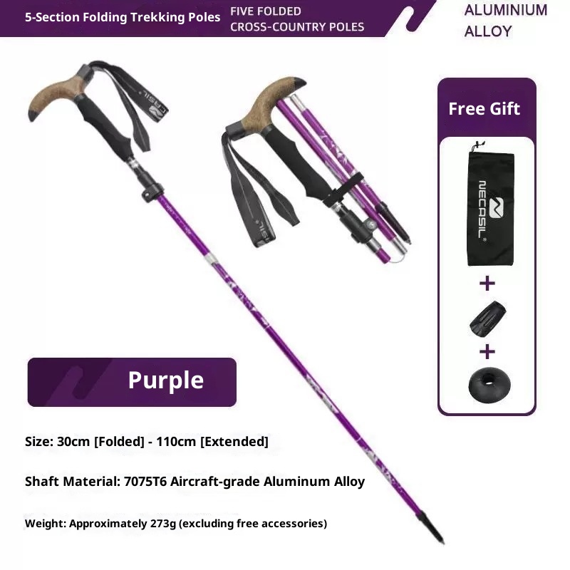 001 Manico curvo ultra corto in lega di alluminio a forma di T per esterni, pieghevole, fuoristrada, arrampicata, escursionismo, multifunzionale, camminata_voghion.com