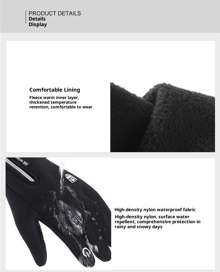 001 Guanti invernali caldi e antifreddo per sci, equitazione, ciclismo, sport, touchscreen, foderati in pile, impermeabili, antivento_voghion.com