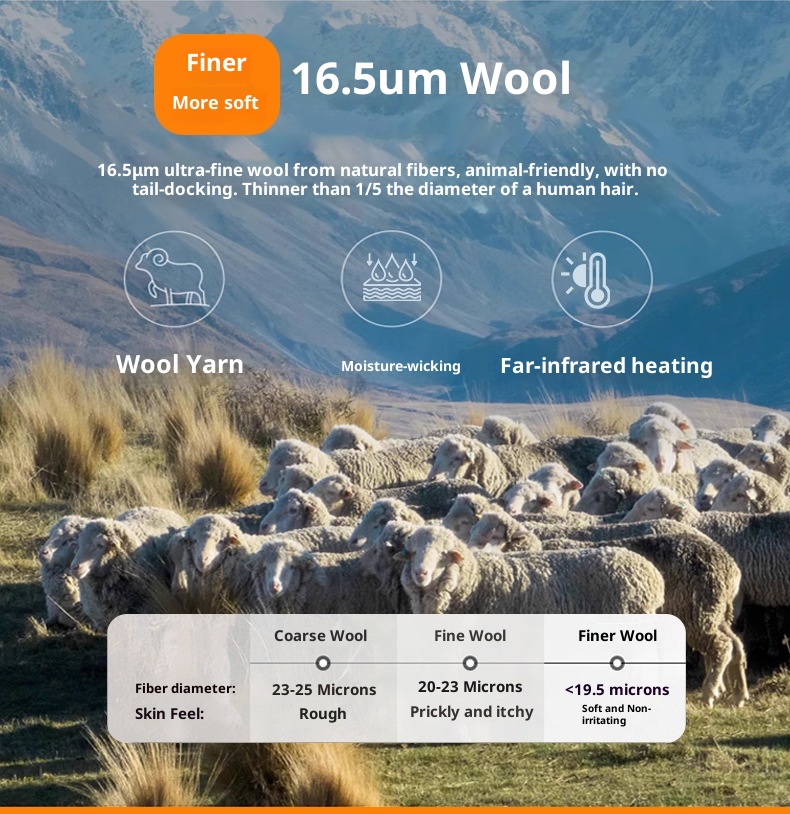 001 Intimo termico unisex in lana merino ad asciugatura rapida, per escursionismo, sci, outdoor, traspirante, autunno e inverno_voghion.com