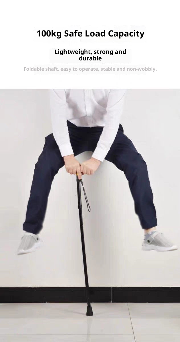 001 Foldable Cane Portable Ultra-light Elderly Walking Outdoor Hiking Stick_voghion.com