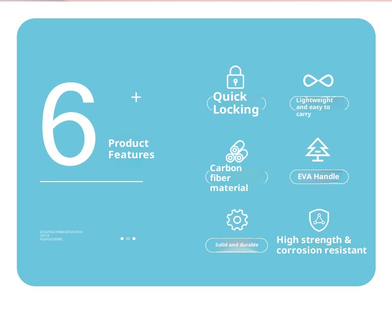 001 Robinson Children's Hiking Carbon Fiber Ultra-light Short External Lock Portable Youth Boys And Girls Walking Stick_voghion.com