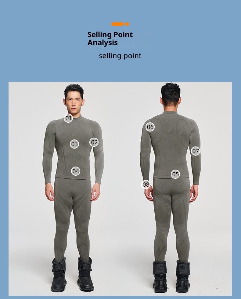 001 Outdoor-Ski-Thermo-Unterwäsche-Set, schnelltrocknend, für Damen und Herren, schweißableitende Basisschicht für Bergsteigen, Profisport_voghion.com