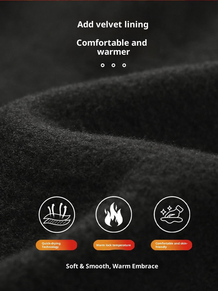 001 Completo sportivo foderato in pile per uomo, autunno inverno, per attività all'aperto, sci, corsa, asciugatura rapida, strato di base termico attillato_voghion.com