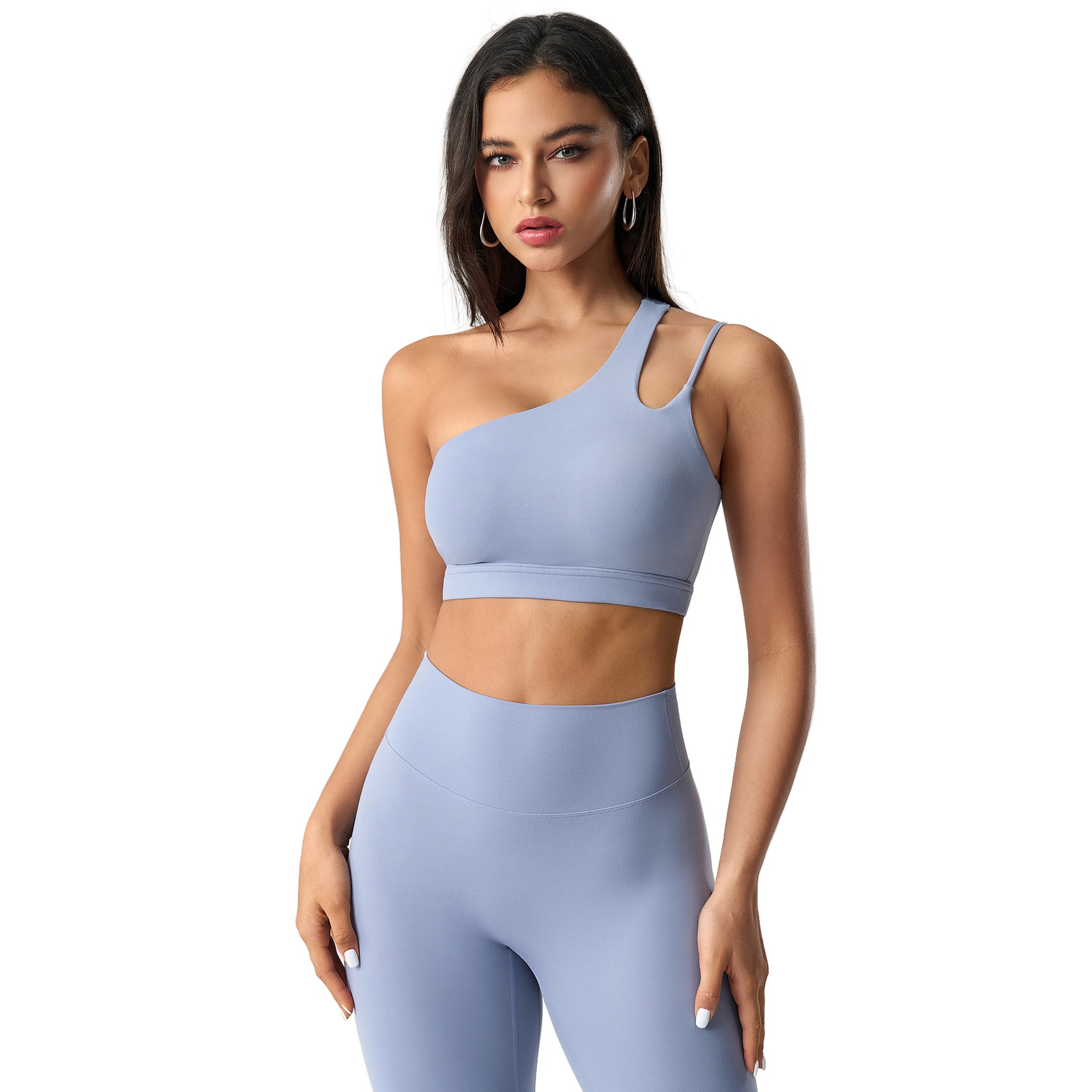 001 European And American Cross-Border One-Shoulder Yoga Beautiful Back Sports Bra Irregular Shoulder Running Fitness Vest_voghion.com