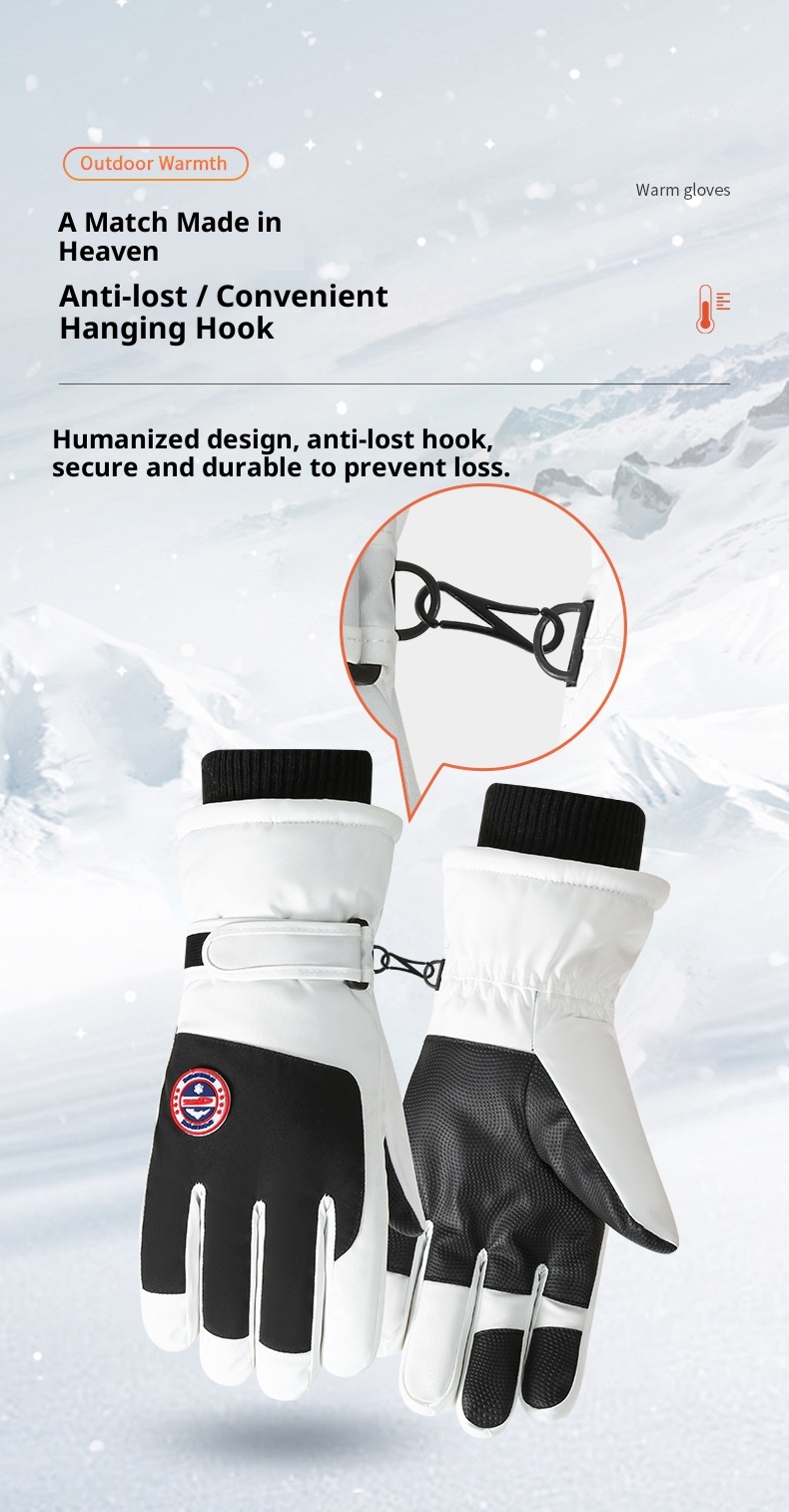 001 Verdikte skihandschoenen voor heren, winddicht, bestand tegen de kou, waterdicht, fleecevoering, warme winterkatoen,_voghion.com